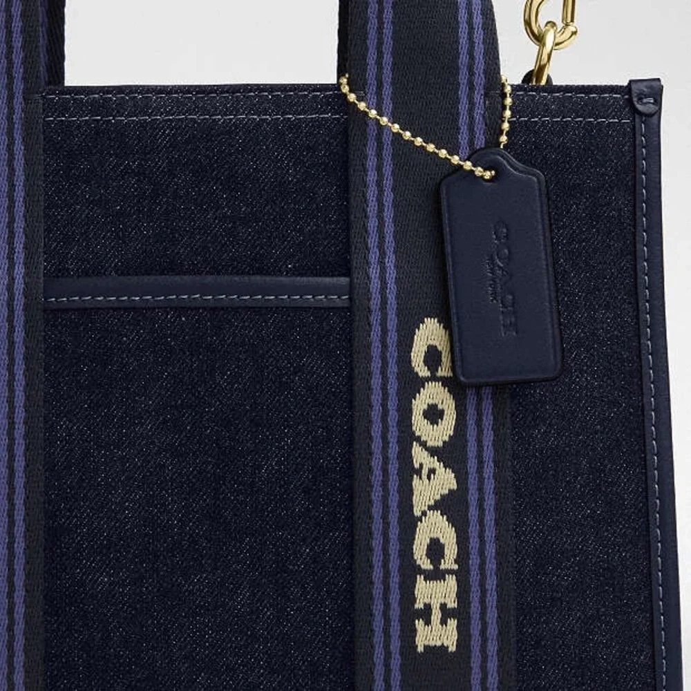 NWT Coach Smith Tote bag 24 Navy Blue Denim Tote Bag - Picture 7 of 8